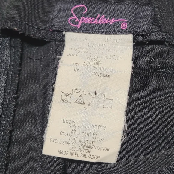 Goth Rare Vintage 90s Speechless Black Low Waisted Wide Belt Loop Wide Leg Pants - Picture 11 of 11